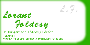 lorant foldesy business card